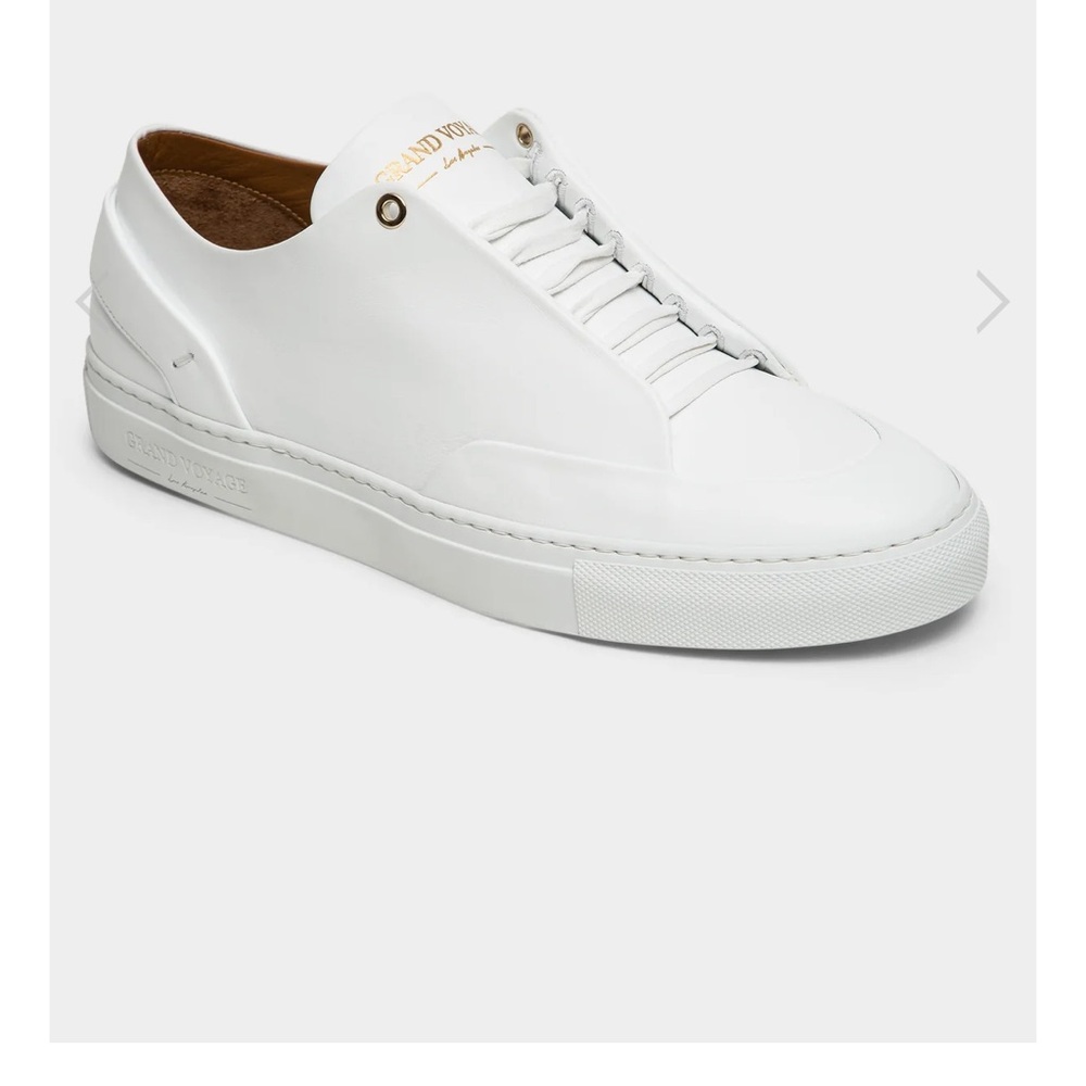 Grand Voyage Avedon White Leather Sneakers Men’s Low Top Casual Lace-Up Shoes